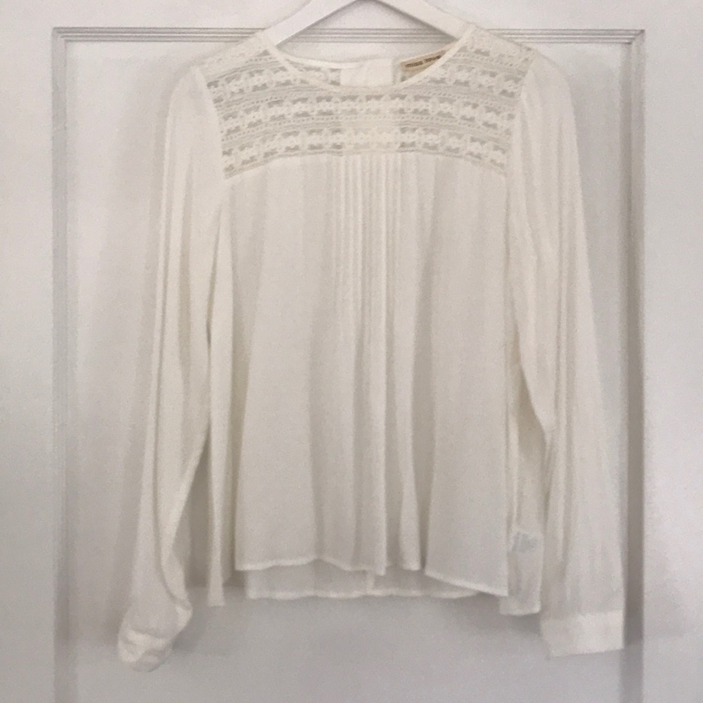 White lace peasant style blouse